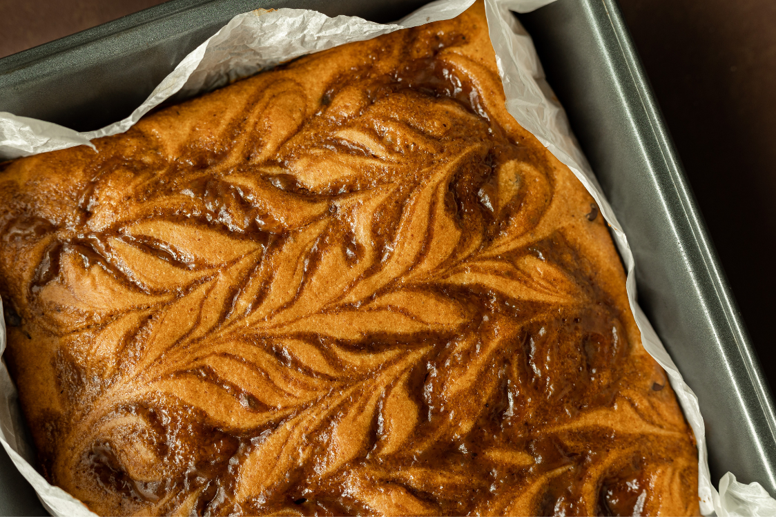 Salted Caramel Blondies - Marbling