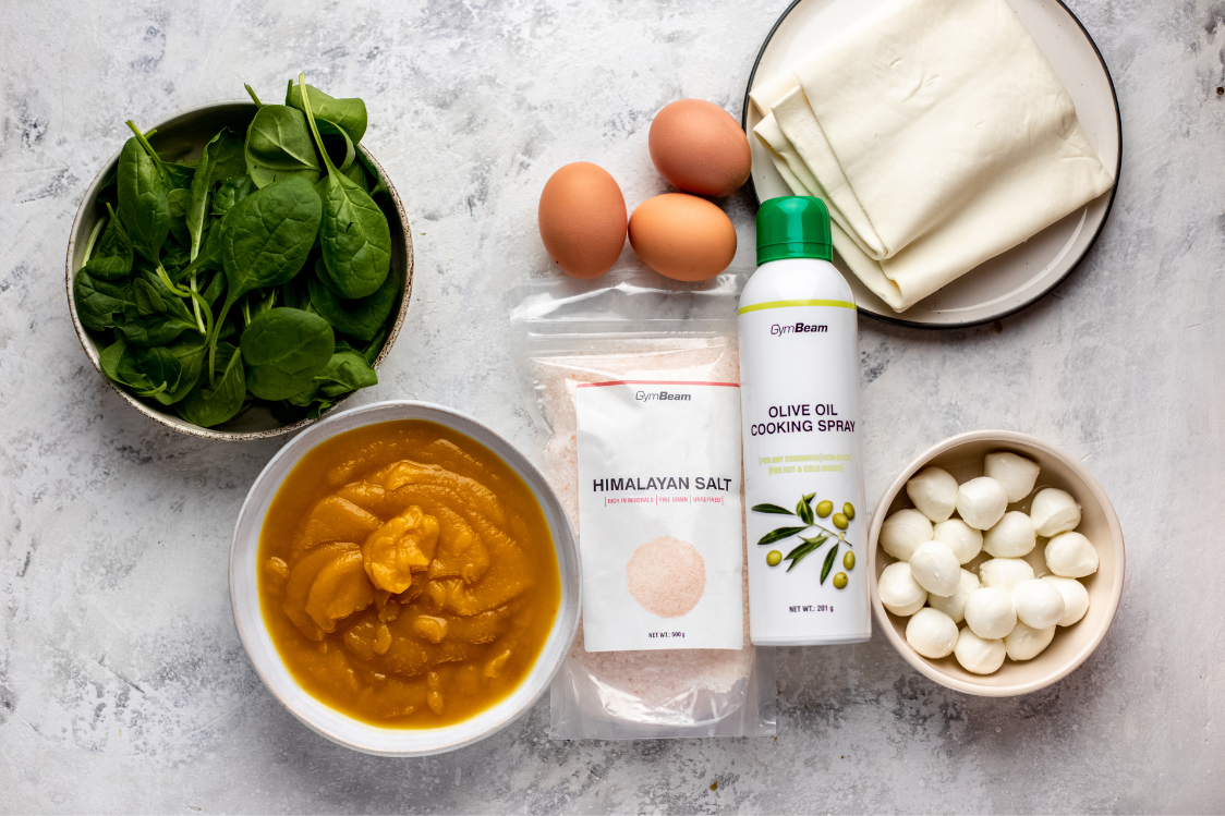 Quiche κολοκύθας με σπανάκι και μοτσαρέλα