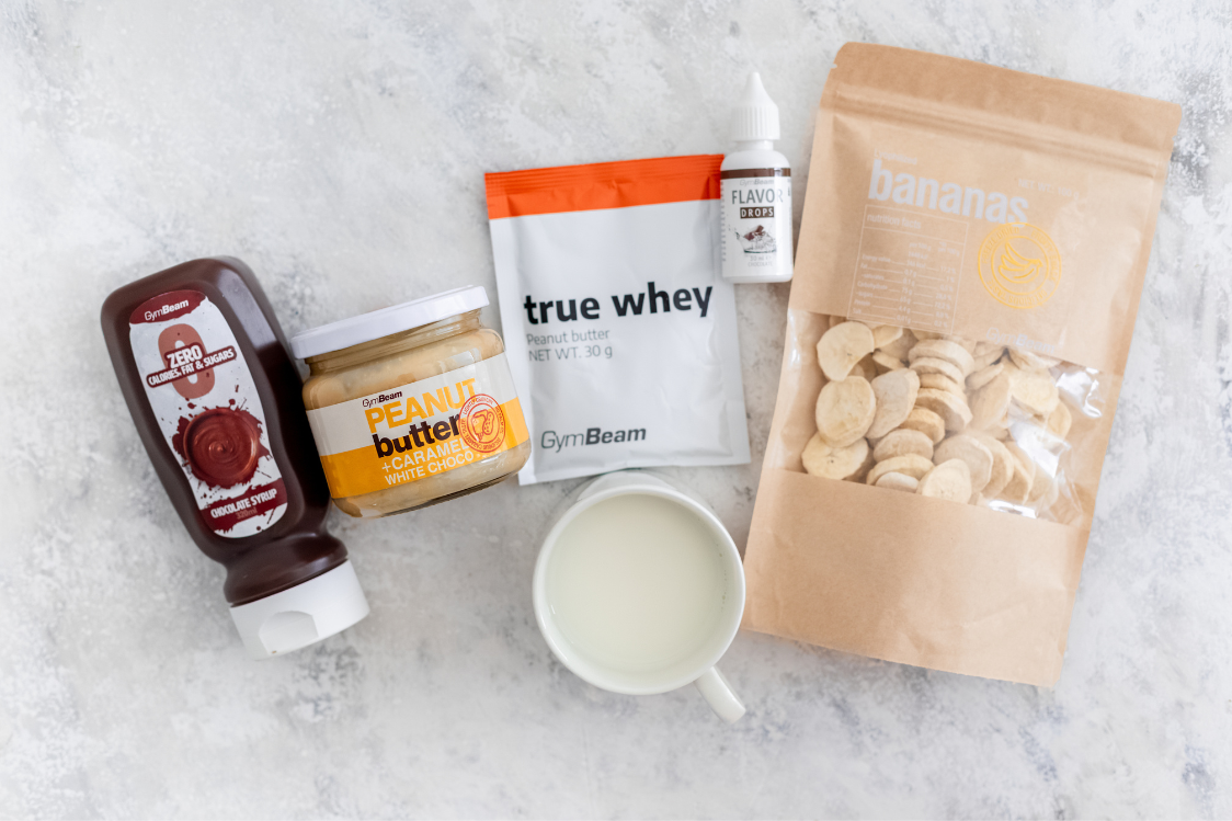 Κρεμώδες smoothie με μπανάνα και φυστικοβούτυρο – συστατικά Κρεμώδες smoothie με μπανάνα και φυστικοβούτυρο – συστατικά