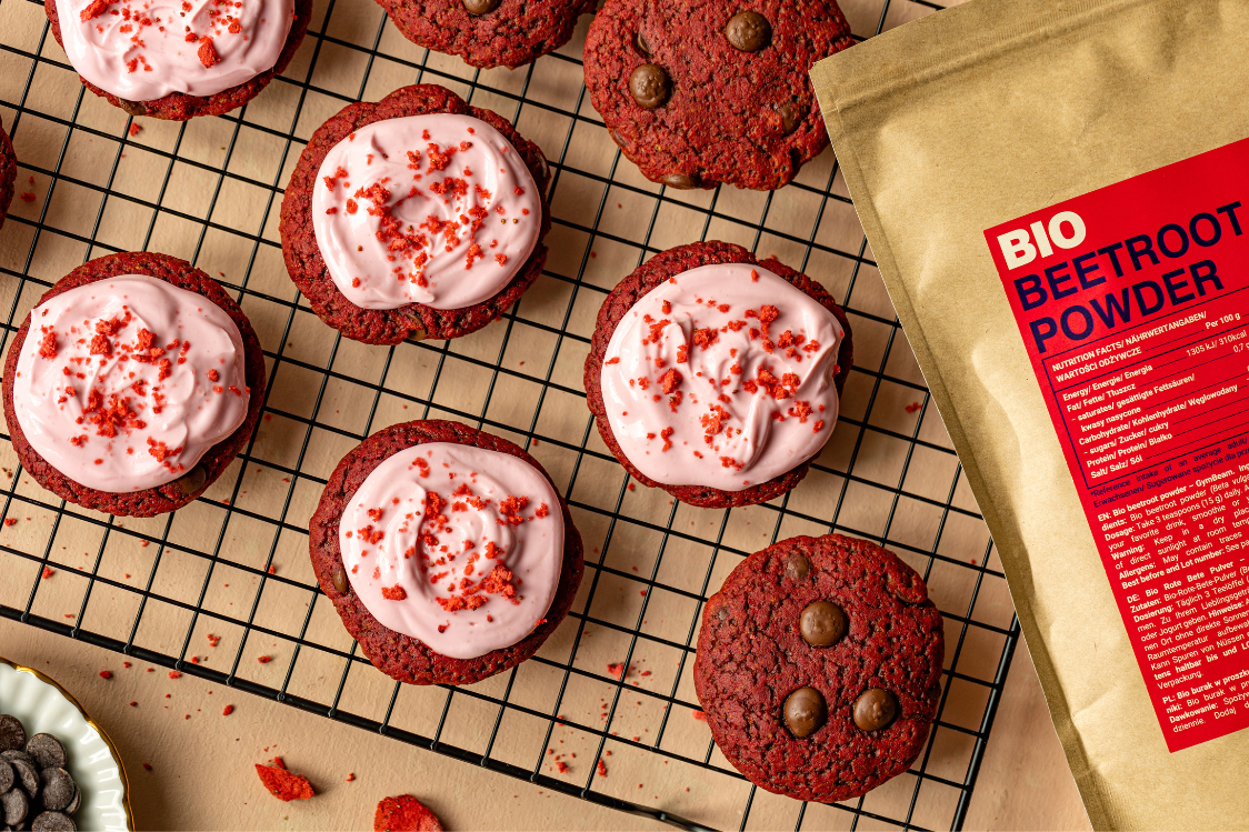 Red Velvet Μπισκότα με Γλάσο Τυρί Κουάρκ 