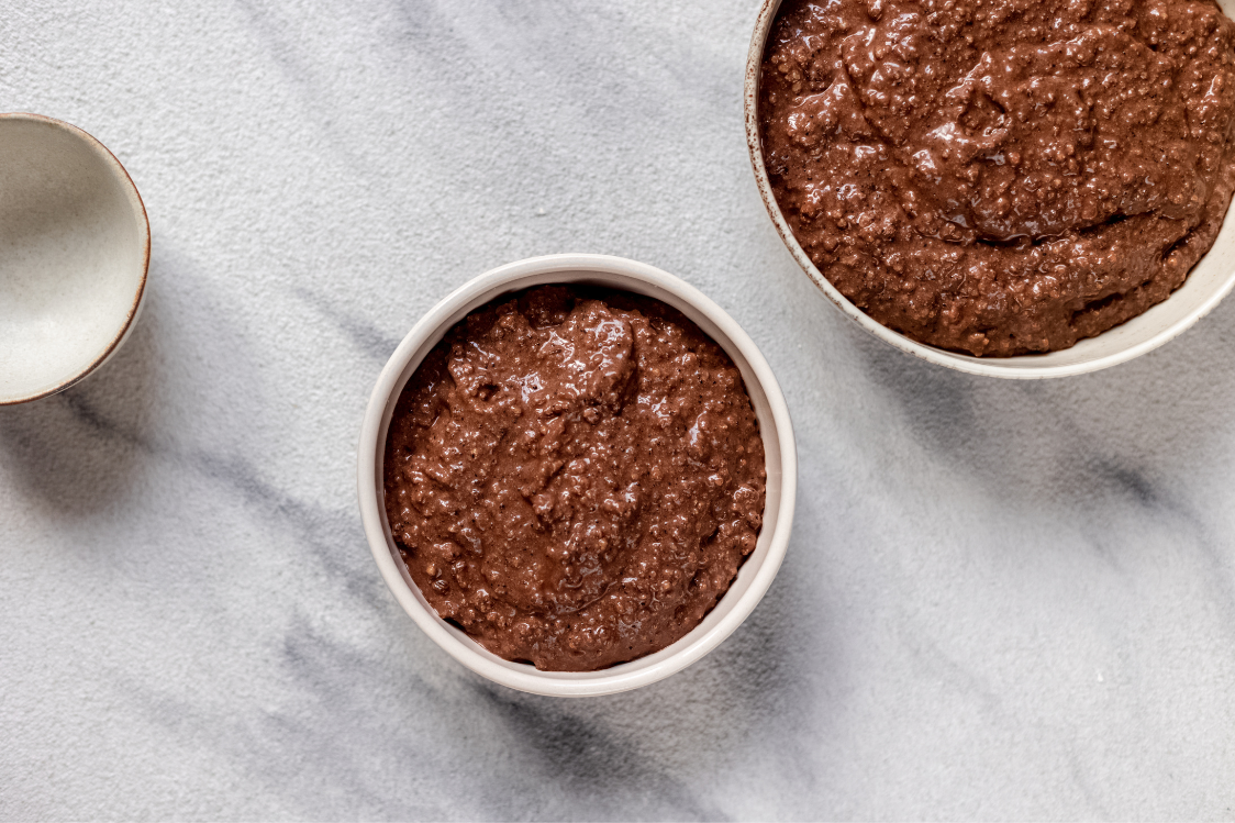 Γλυκό πόριτζ από πληγούρι με μπανάνα και κακάο - Πόριτζ  πριν το στόλισμα