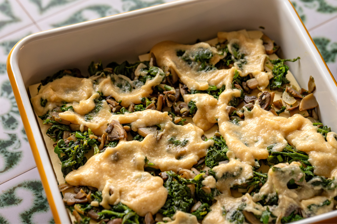 Χορτοφαγικά λαζάνια με σπανάκι - ψημένα Χορτοφαγικά λαζάνια με σπανάκι - ψημένα