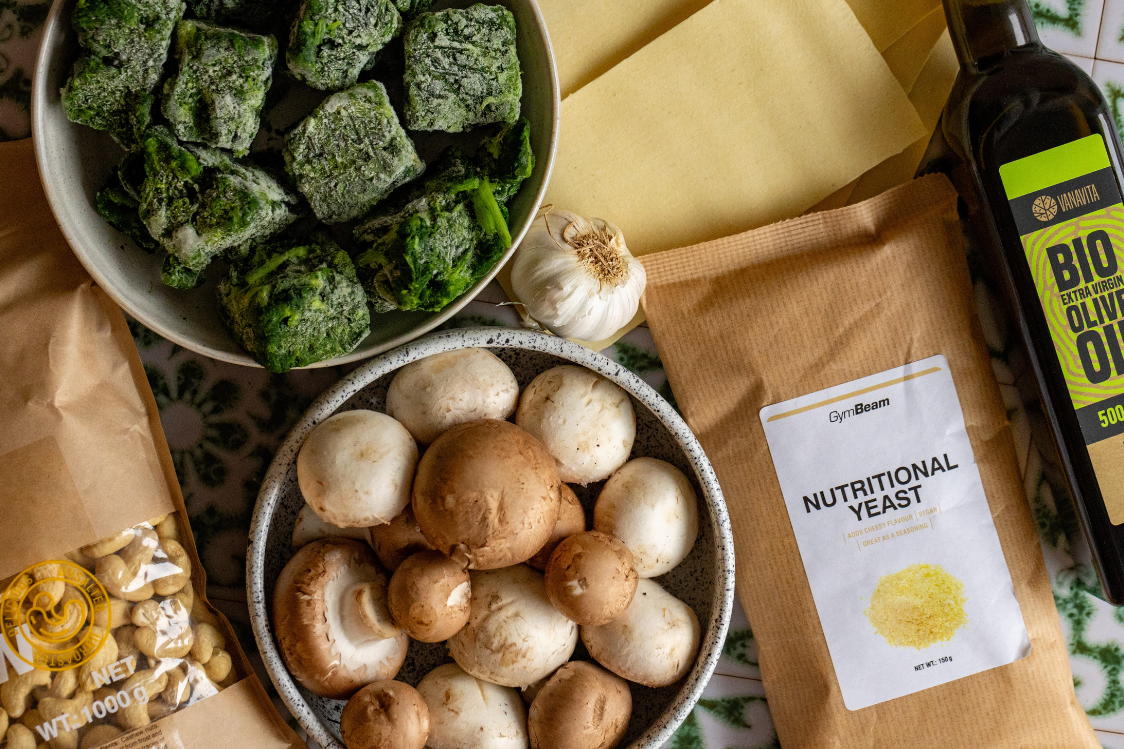 Συνταγή φυσικής κατάστασης: χορτοφαγικά λαζάνια με σπανάκι - υλικά Συνταγή φυσικής κατάστασης: Χορτοφαγικά λαζάνια με σπανάκι