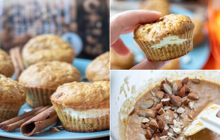 Fitness συνταγή: Cheesecake muffins με κολοκύθα και τραγανά αμύγδαλα