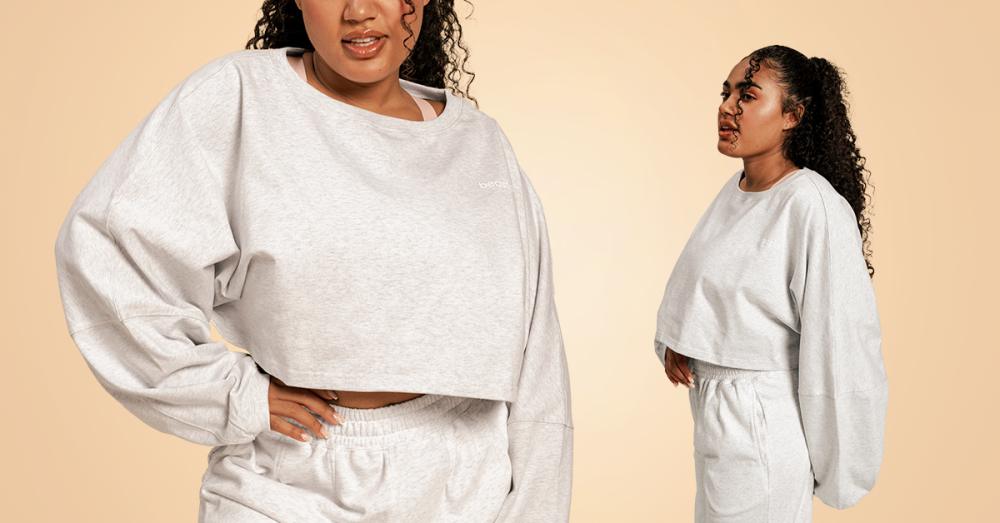 Women's Bliss Cropped Sweatshirt Grey - BeastPink