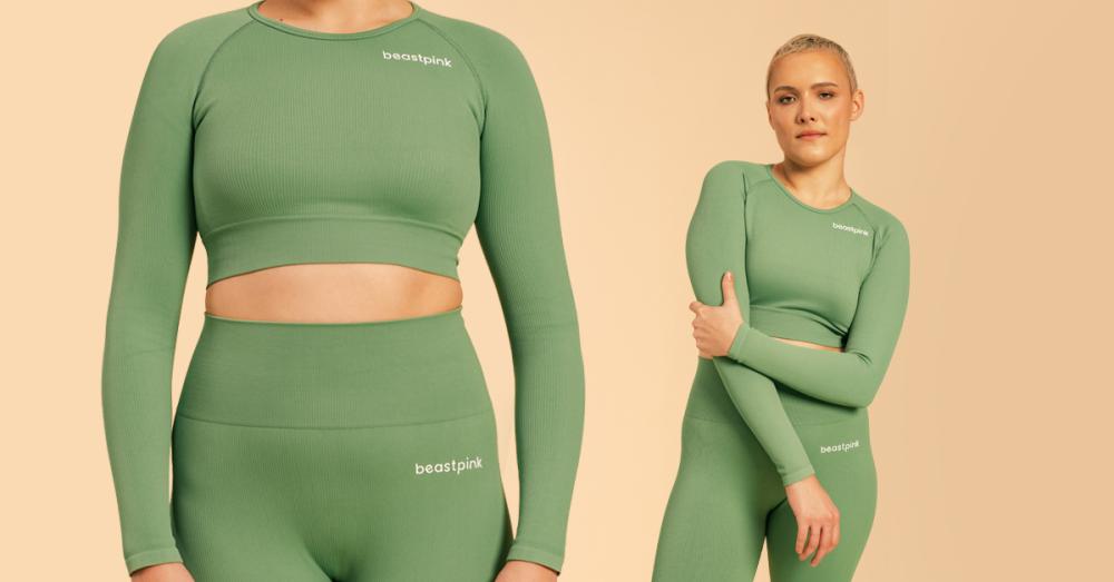 Hyper Crop Top Olivine - BeastPink