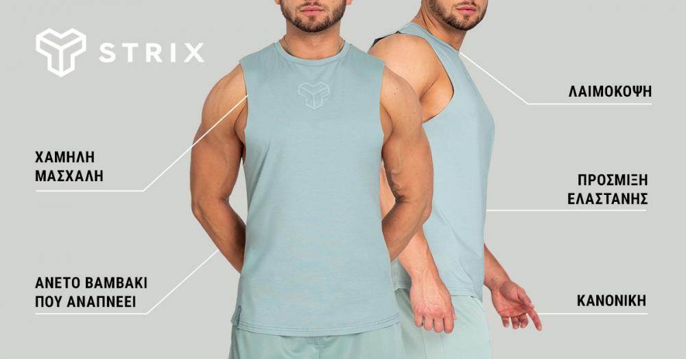 Essential Cut-Off Tank Top Stone Blue - STRIX