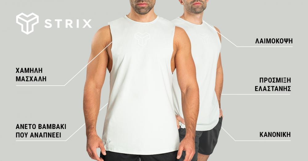 Essential Cut-Off Tank Top Moon Grey - STRIX