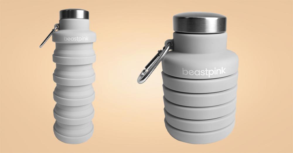 Collapsible Water Bottle Grey 500 ml - BeastPink	