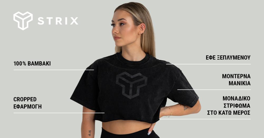 Γυναικείο CropTop Washed Black - STRIX
