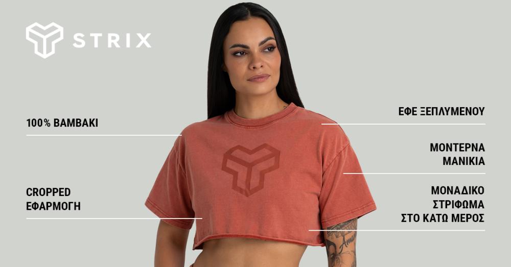 Γυναικείο CropTop Washed Black - STRIX