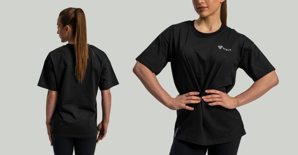 Women's Lunar Oversized Tee Black - STRIX