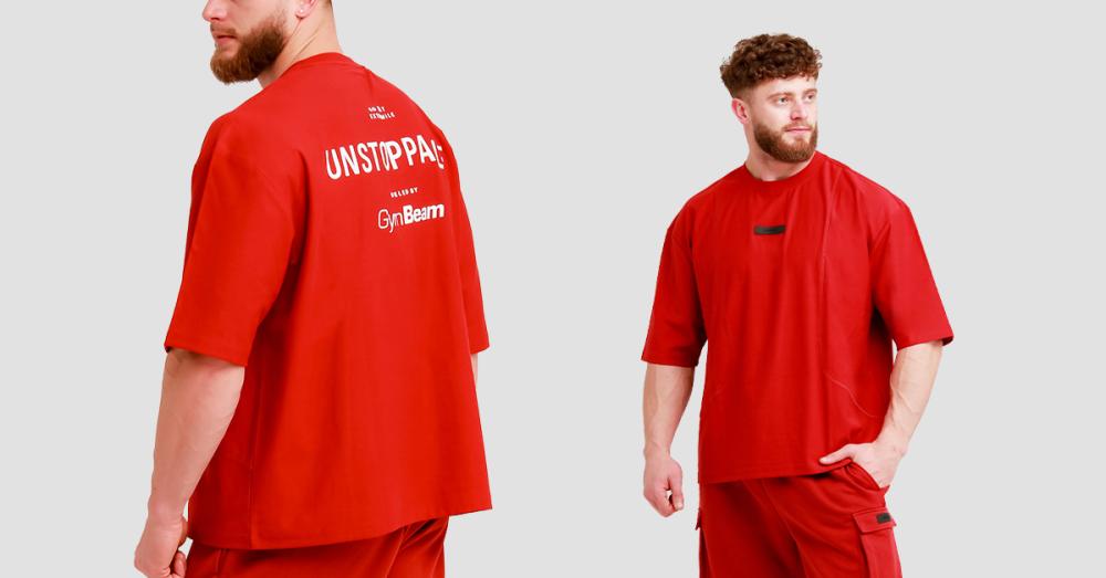 Unstoppable Oversized T-Shirt Red - GymBeam