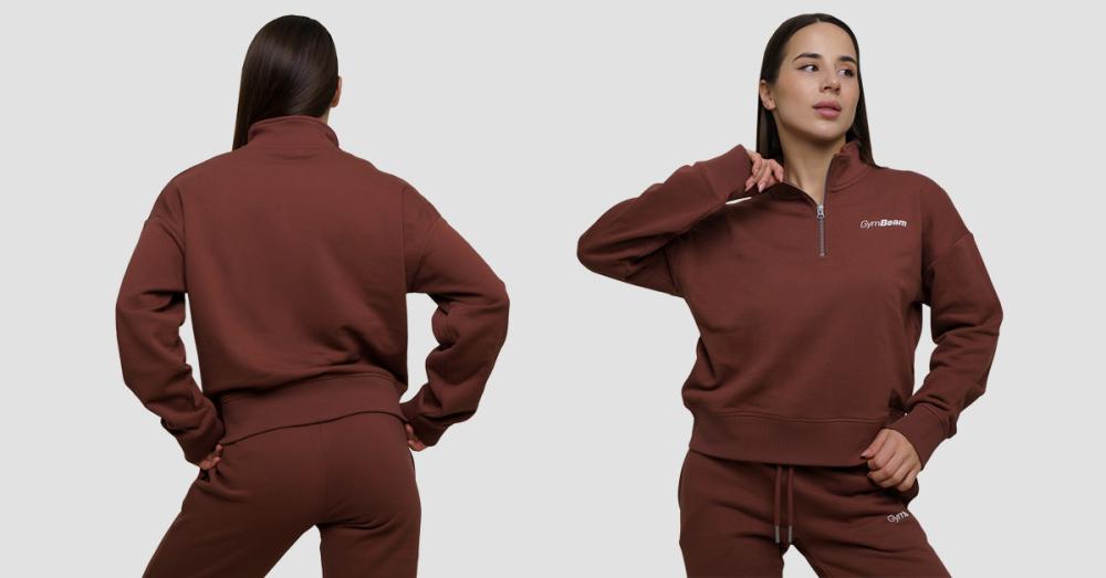 Women‘s Agile 1/2 Zip Jumper Root - GymBeam
