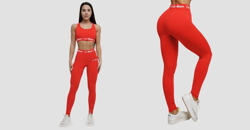 Women's Simple Leggings Rouge Red - GymBeam