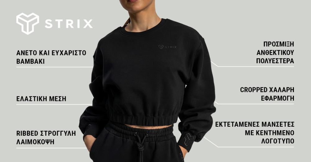 Women's Lunar Cropped Jumper Black - STRIX