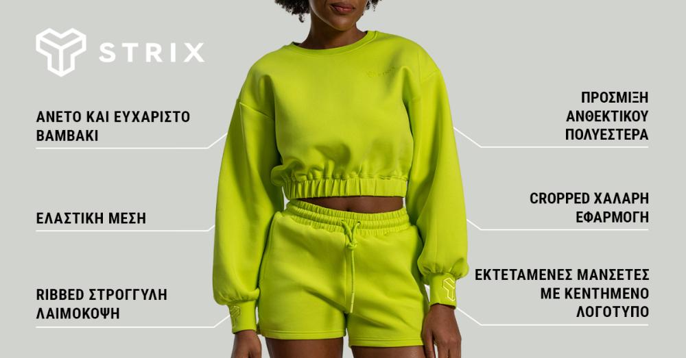 Women's Lunar Cropped Jumper Chartreuse - STRIX