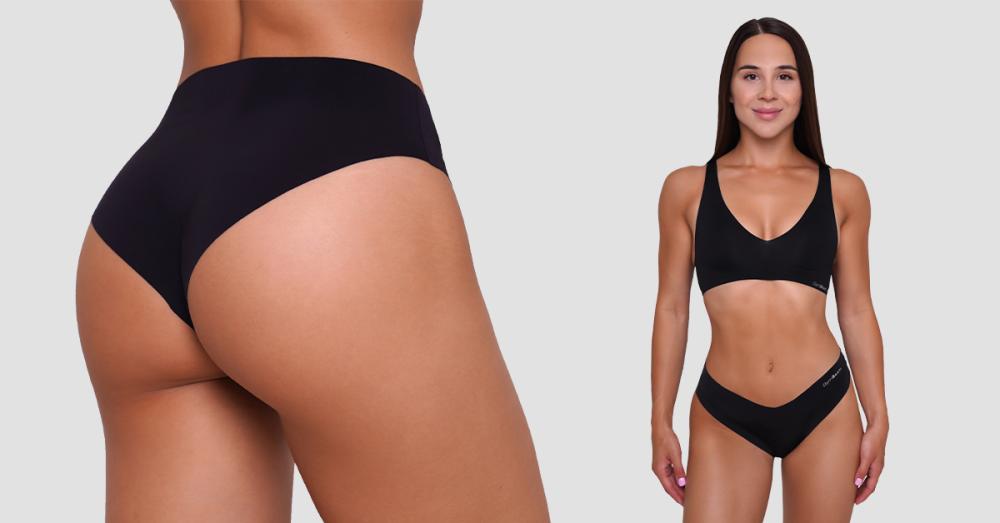 Classic Seamless Panties 3Pack Black - GymBeam
