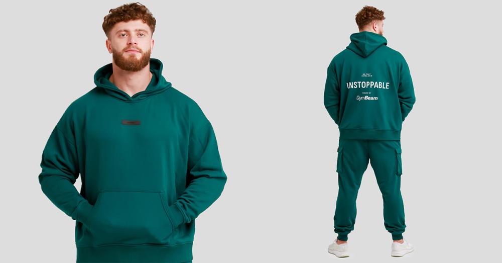 Unstoppable Hoodie Green - GymBeam	