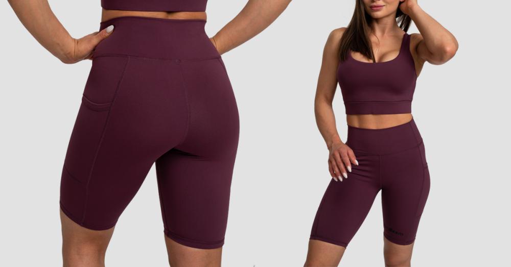 Women‘s Biker Shorts Eggplant - GymBeam