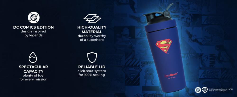Features of Steel Shaker Superman™ 750 ml - GymBeam