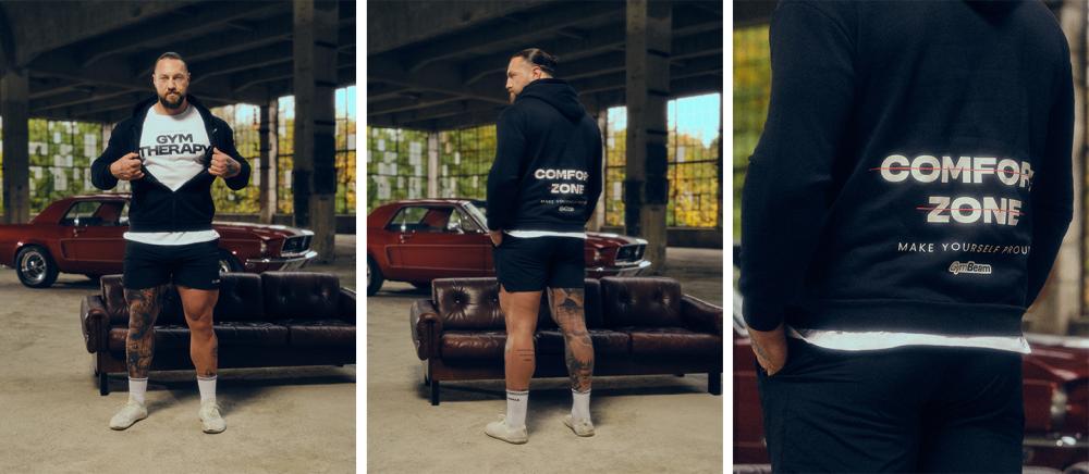 Mikina se zipem Zone Black - GymBeam