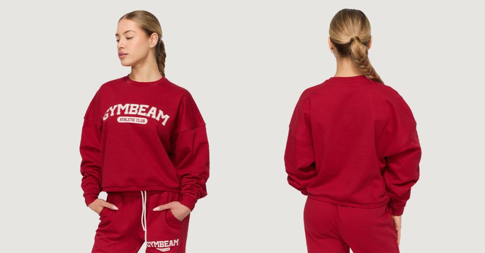 Women‘s Varsity Sweatshirt Red - GymBeam