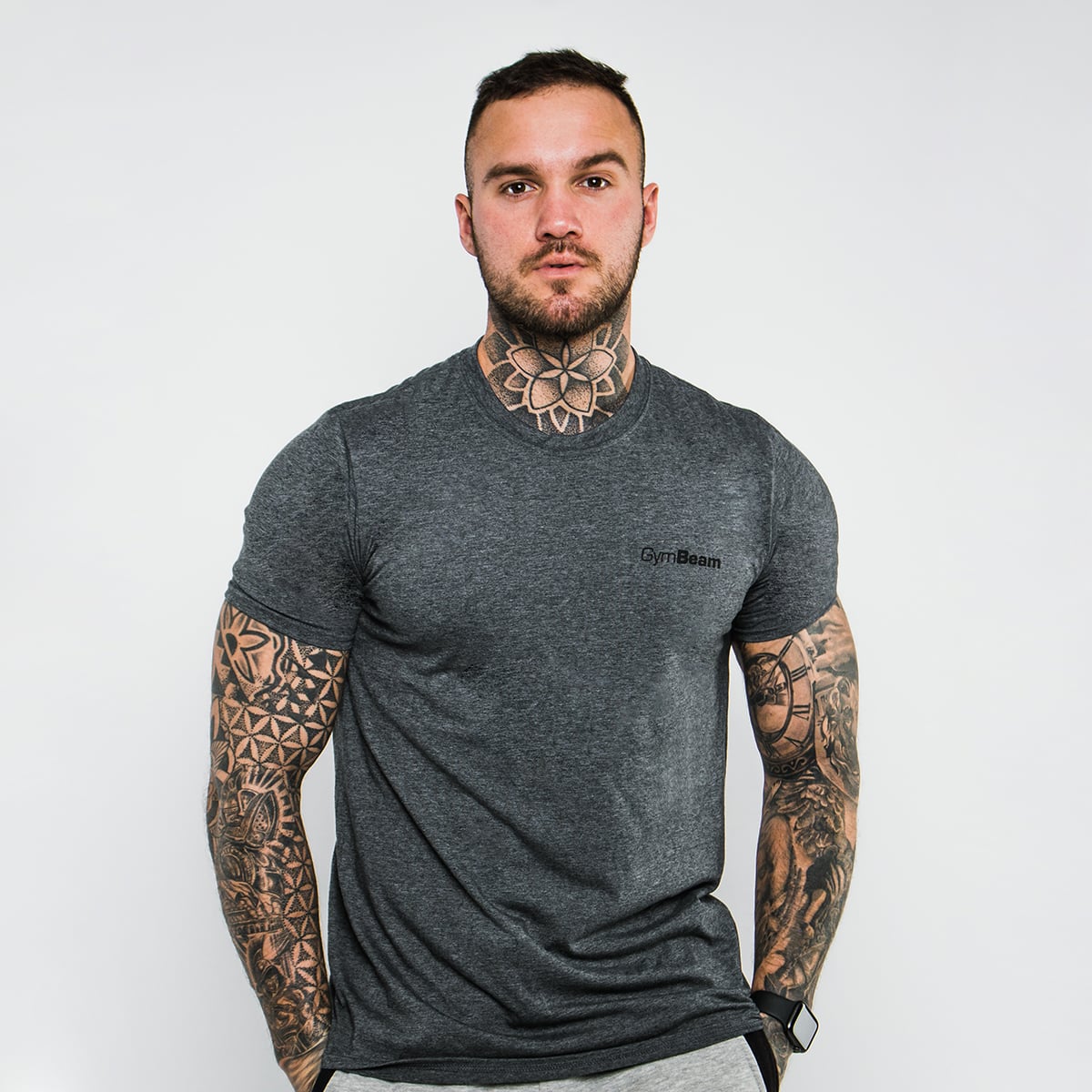 Ανδρικό Basic T-Shirt Dark Grey - GymBeam