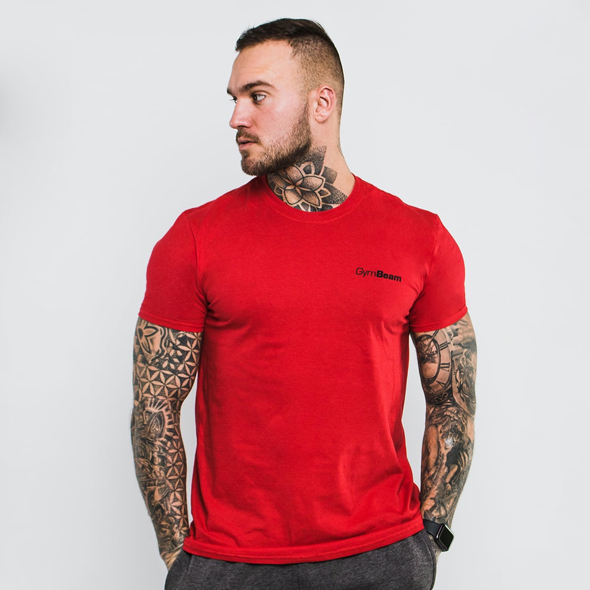 Ανδρικό T-shirt Basic Cherry Red - GymBeam