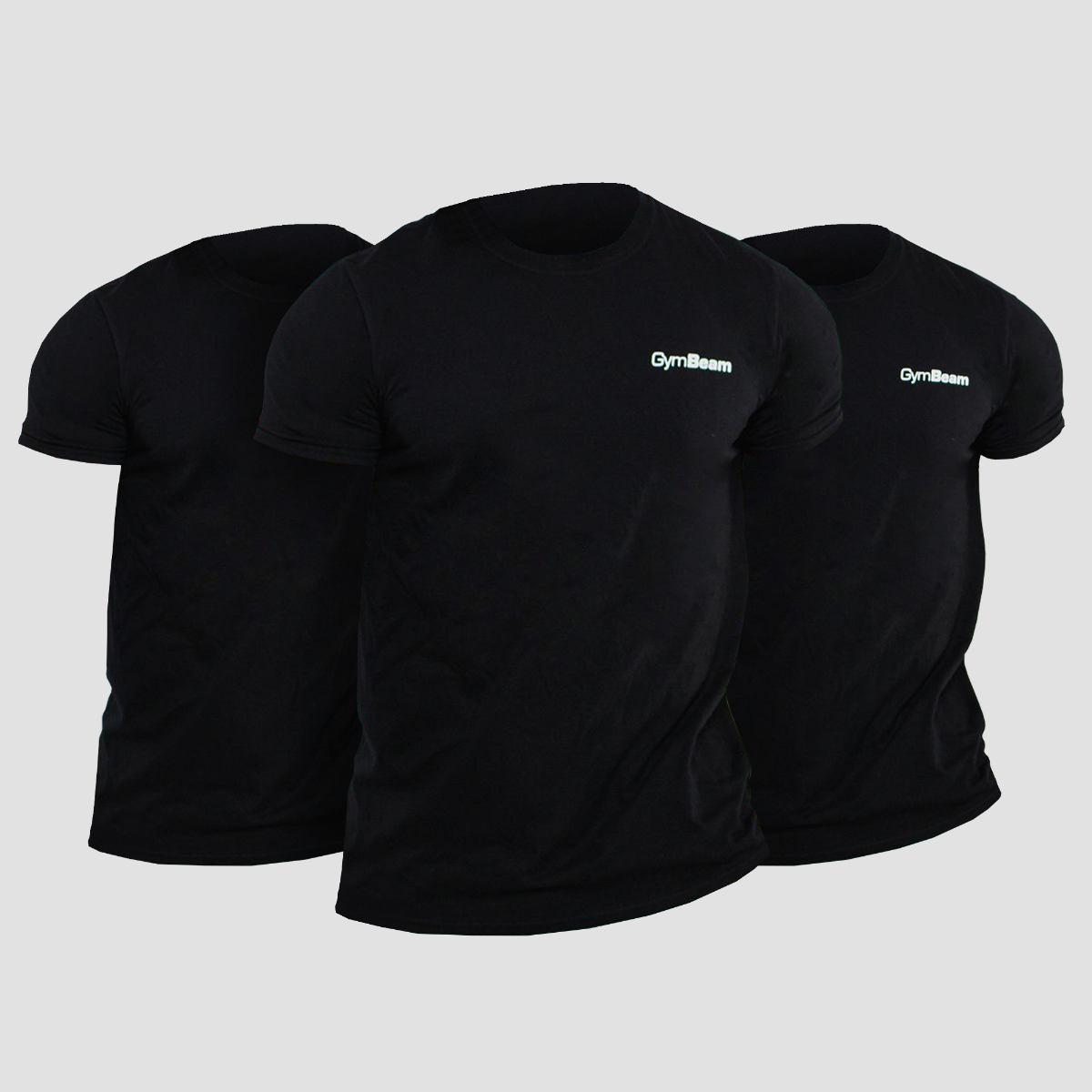 Men‘s Basic T-Shirt 3Pack Black - GymBeam