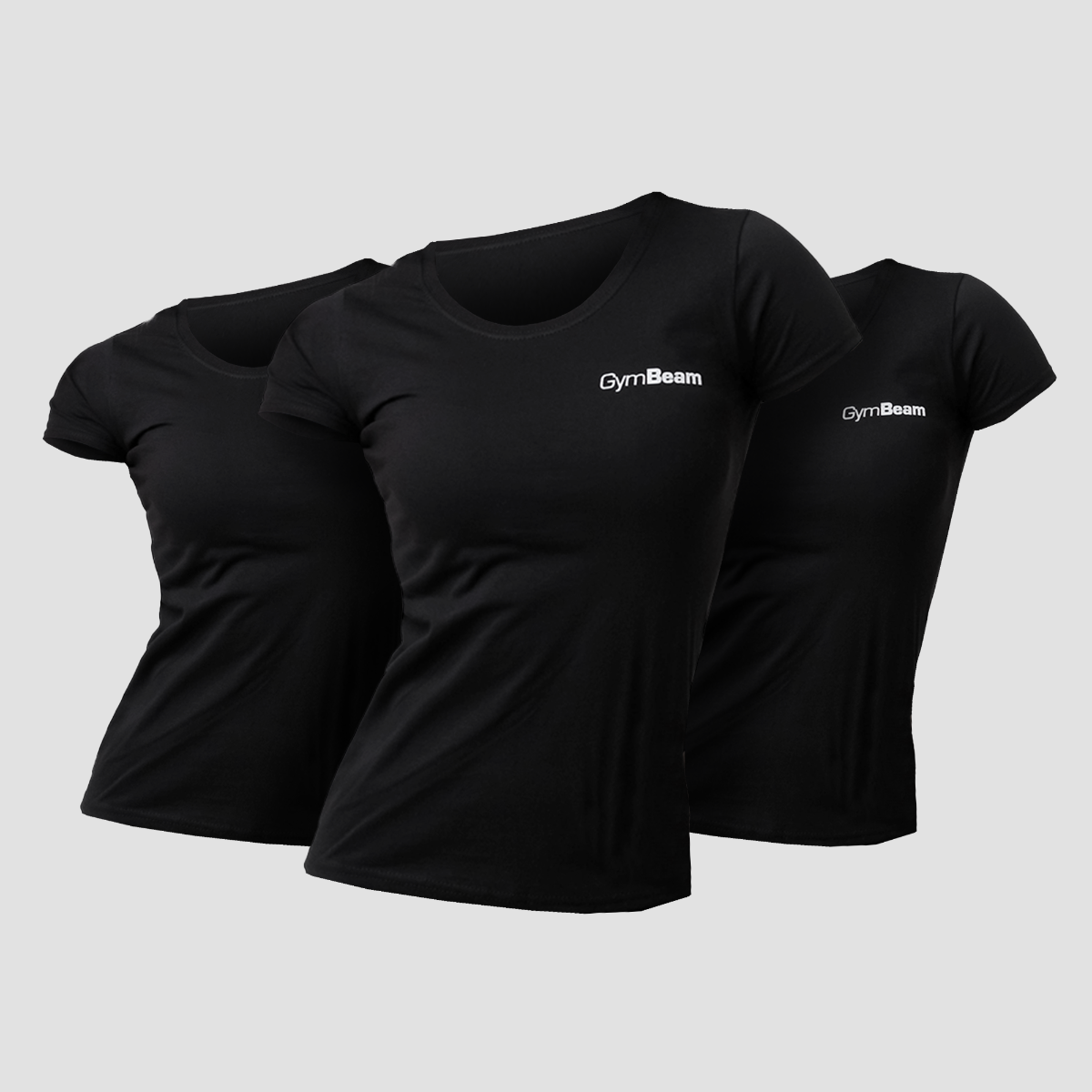 Women‘s Basic T-Shirt 3pack Black - GymBeam