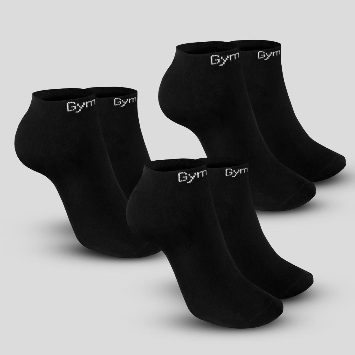 Κάλτσες αστραγάλου 3Pack Black - GymBeam