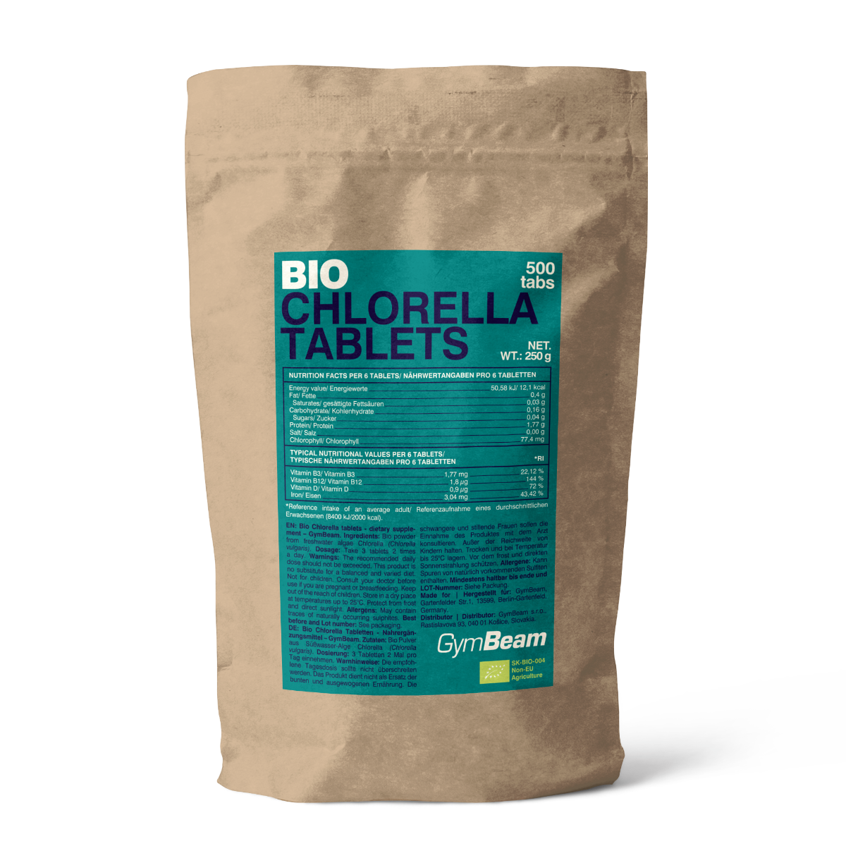 GymBeam BIO Χλωρέλλα 500 ταμπ.