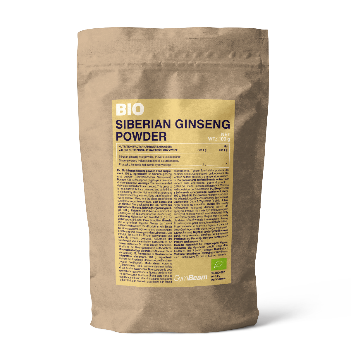 Bio Siberian ginseng powder - GymBeam