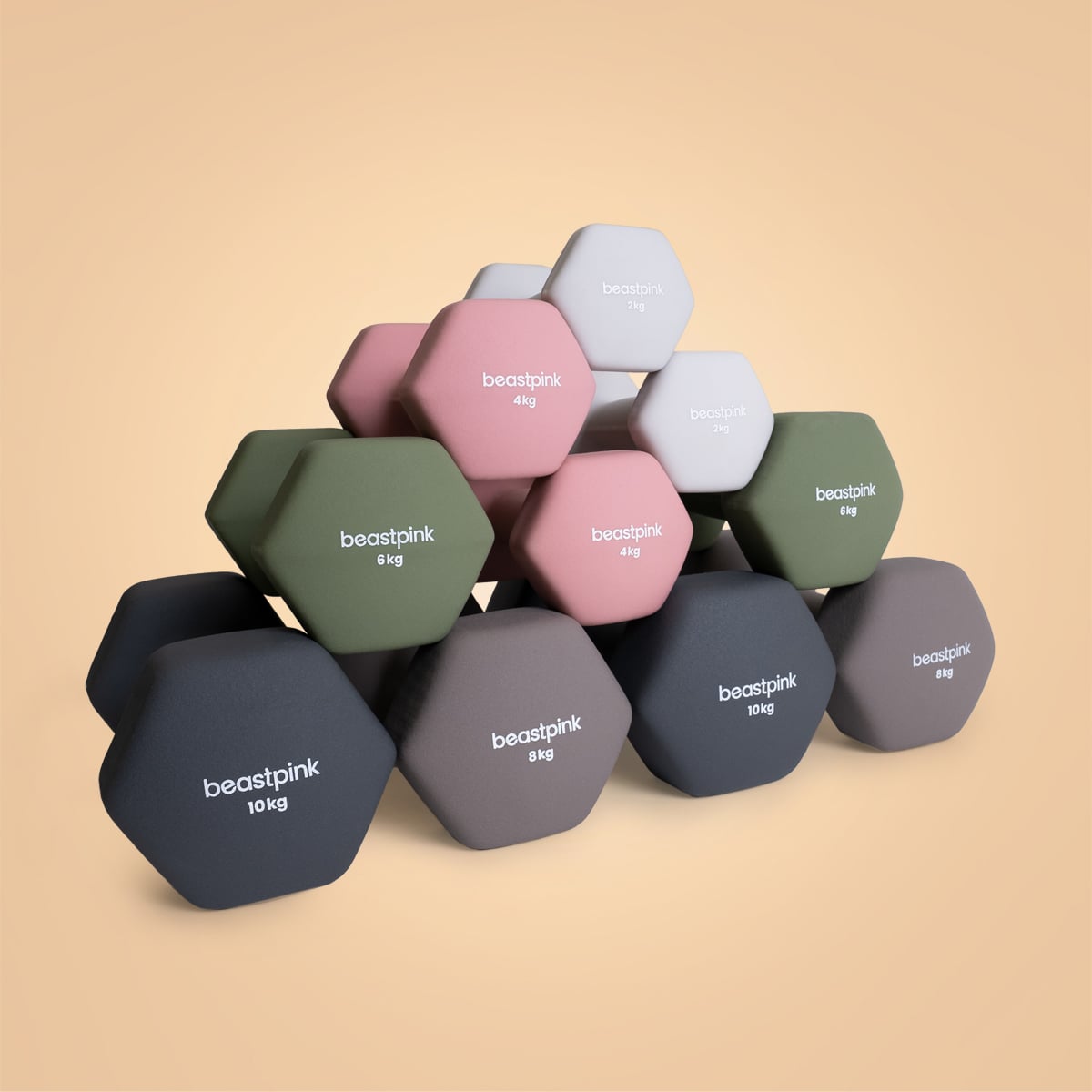 Εξάγωνος αλτήρας από νεοπρένιο - BeastPink