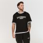 Oversized Varsity T-shirt Black - GymBeam XXXL