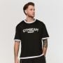 Oversized Varsity T-shirt Black - GymBeam L