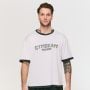 Oversized Varsity T-Shirt White - GymBeam XL