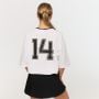 Γυναικείο Oversized T-shirt Varsity White - GymBeam XL