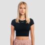 Γυναικείο Aura Cropped T-Shirt Black - GymBeam S