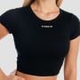 Γυναικείο Aura Cropped T-Shirt Black - GymBeam S