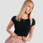 Γυναικείο Aura Cropped T-Shirt Black - GymBeam S