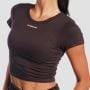 Γυναικείο Aura Cropped T-Shirt Brown - GymBeam M