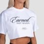 Γυναικείο Earned Cropped T-shirt White - GymBeam M
