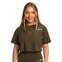 Γυναικείο T-Shirt Limitless Cropped Espresso - GymBeam M