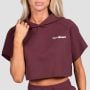 Γυναικείο Relay Cropped Hoodie Fig - GymBeam S