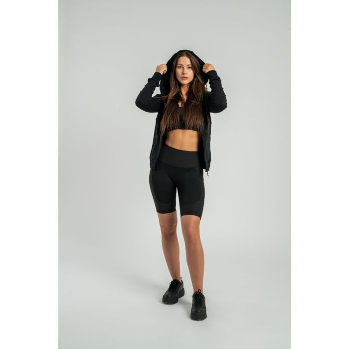 Γυναικείο Φούτερ Nova με Κουκούλα και Φερμουάρ Μαύρο - STRIX S