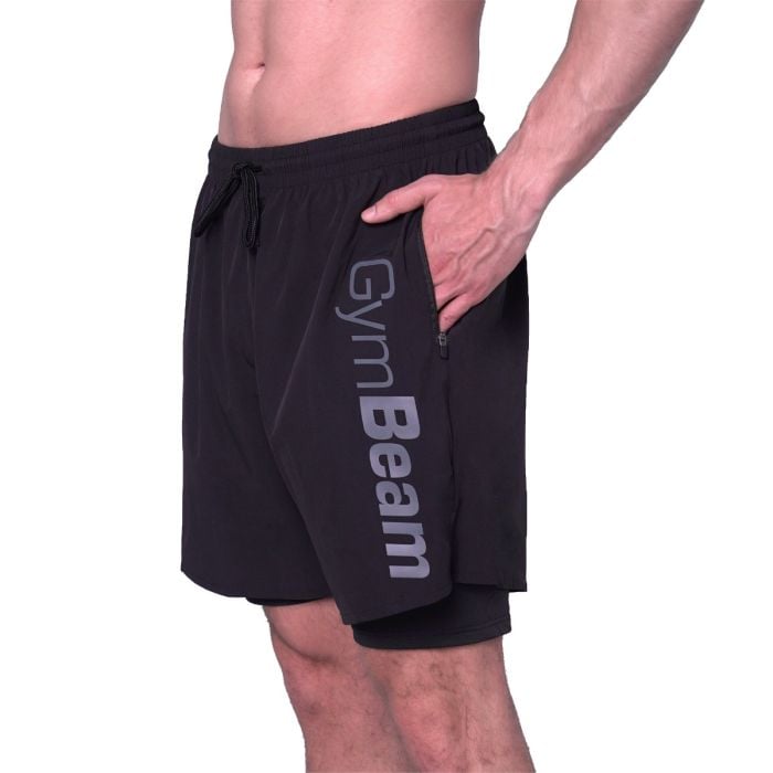 2in1 Shorts Essence Black - GymBeam XXL