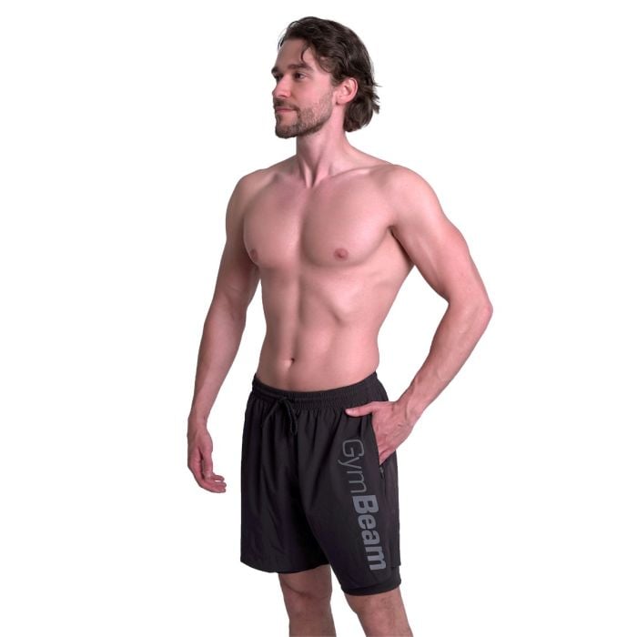 2in1 Shorts Essence Black - GymBeam XXL