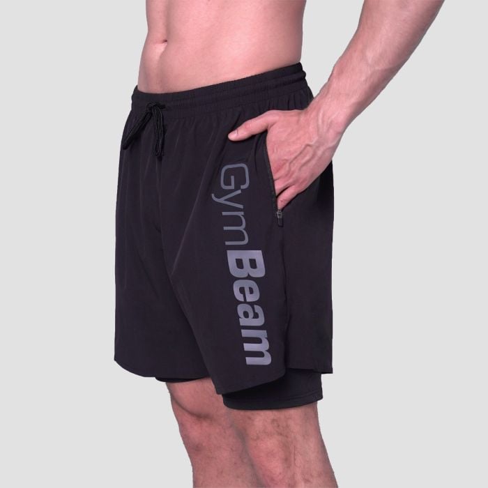 2in1 Shorts Essence Black - GymBeam XXL